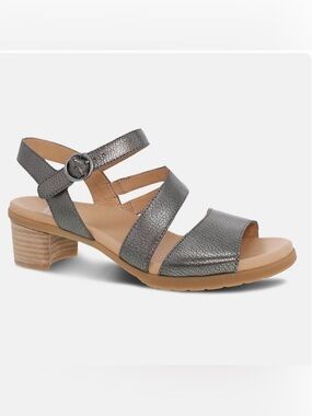Dansko Tansy Gunmetal Metallic Sandal Women’s